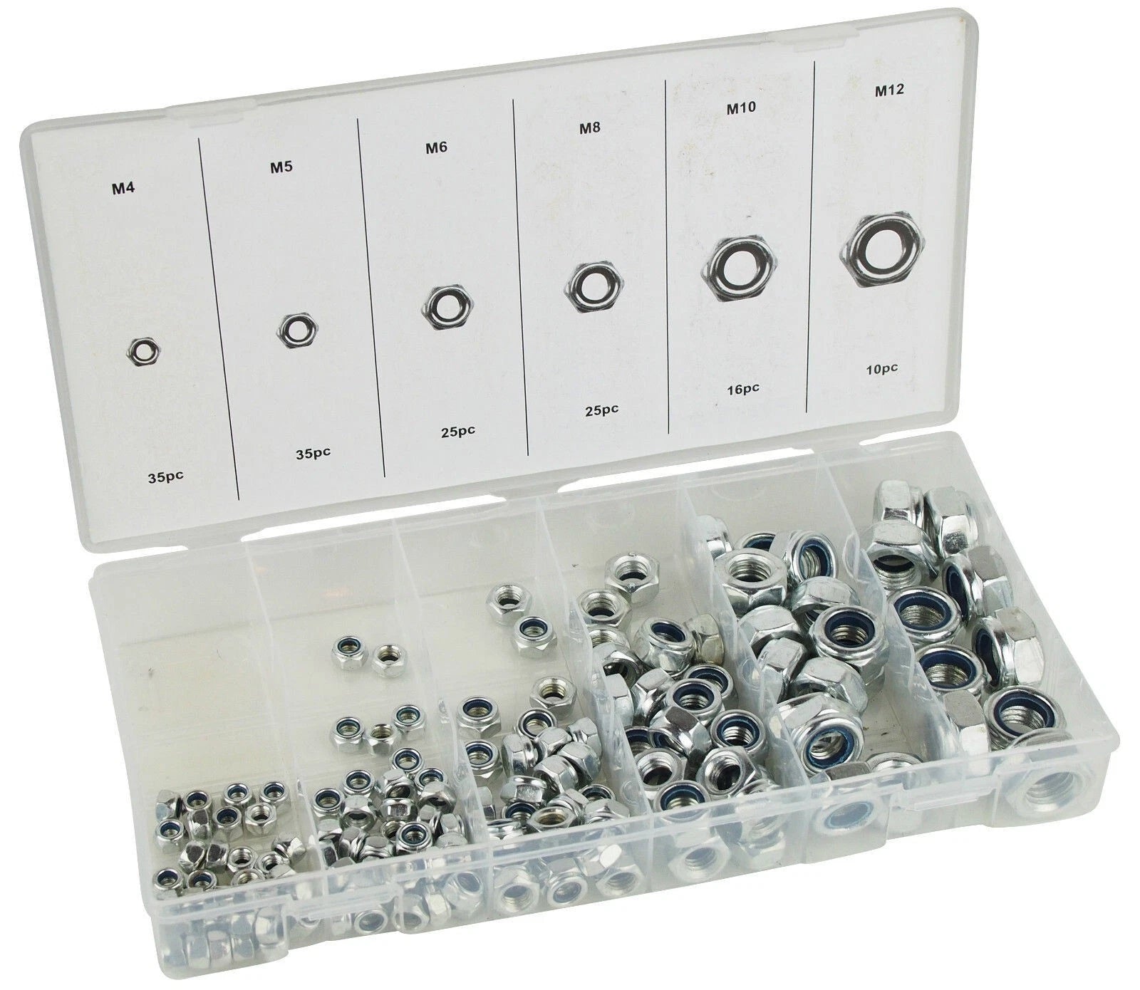 Nylon Insert Lock Nut Assortment 6 Sizes Locknuts | Built Supply Co