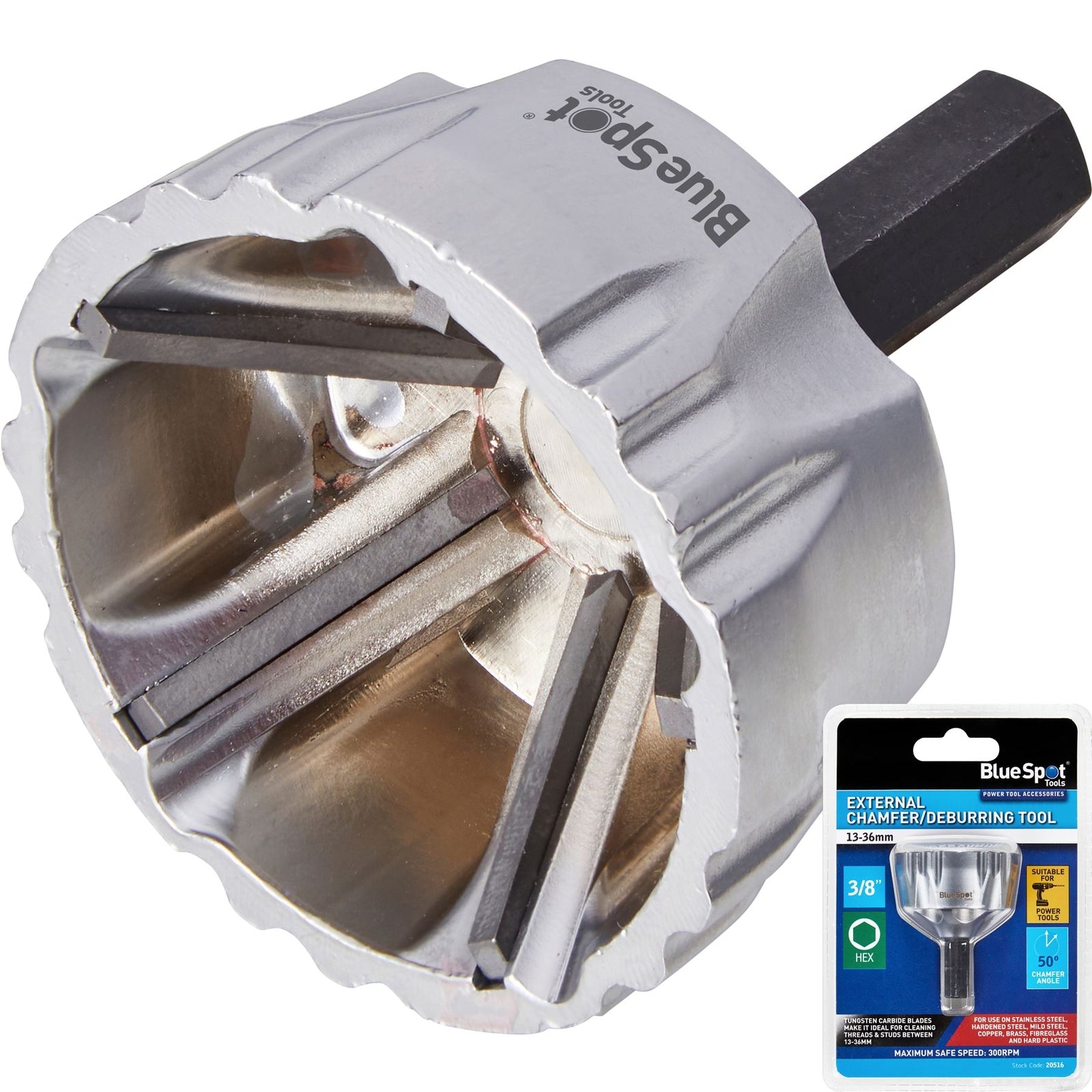 Bluespot External Chamfer Deburring Tool - 13mm to 36mm by Bluespot
