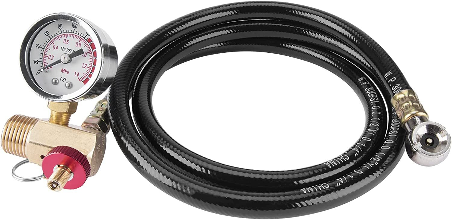 Pressure Gauge with 4 Feet Air Tank Hose