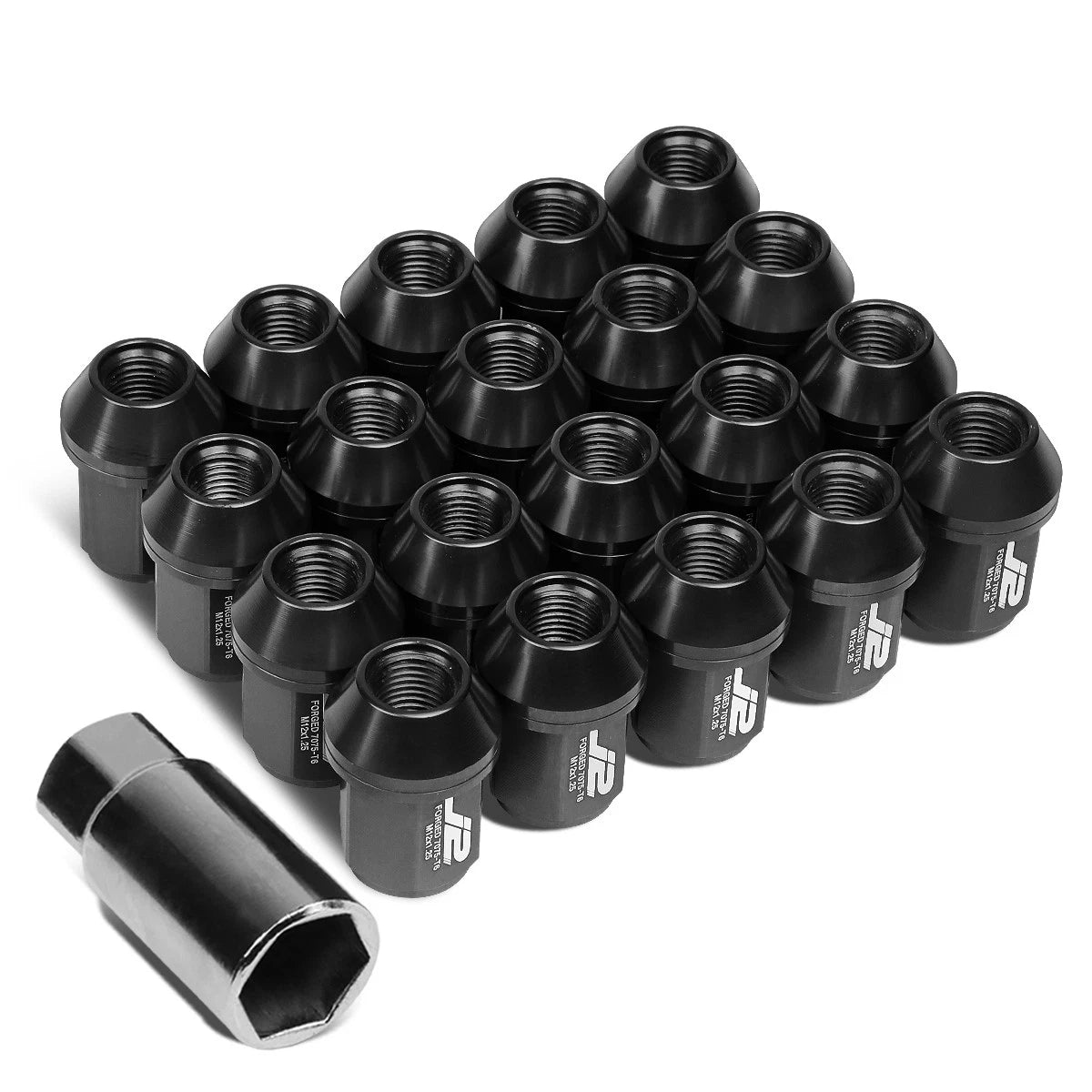 J2 7075 Forged Aluminum M12x1.25 3.5cm Close-end Lug Nut W/adapter