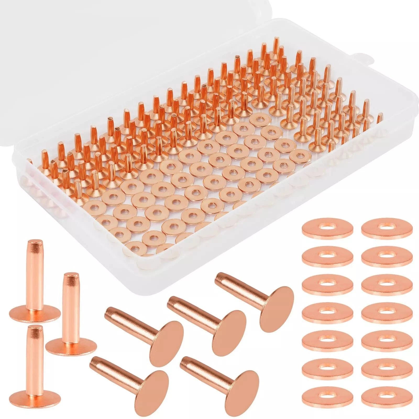 77set/pack 12*4*19/7mm #9 Copper Rivets&burrs Leather Working Rivet