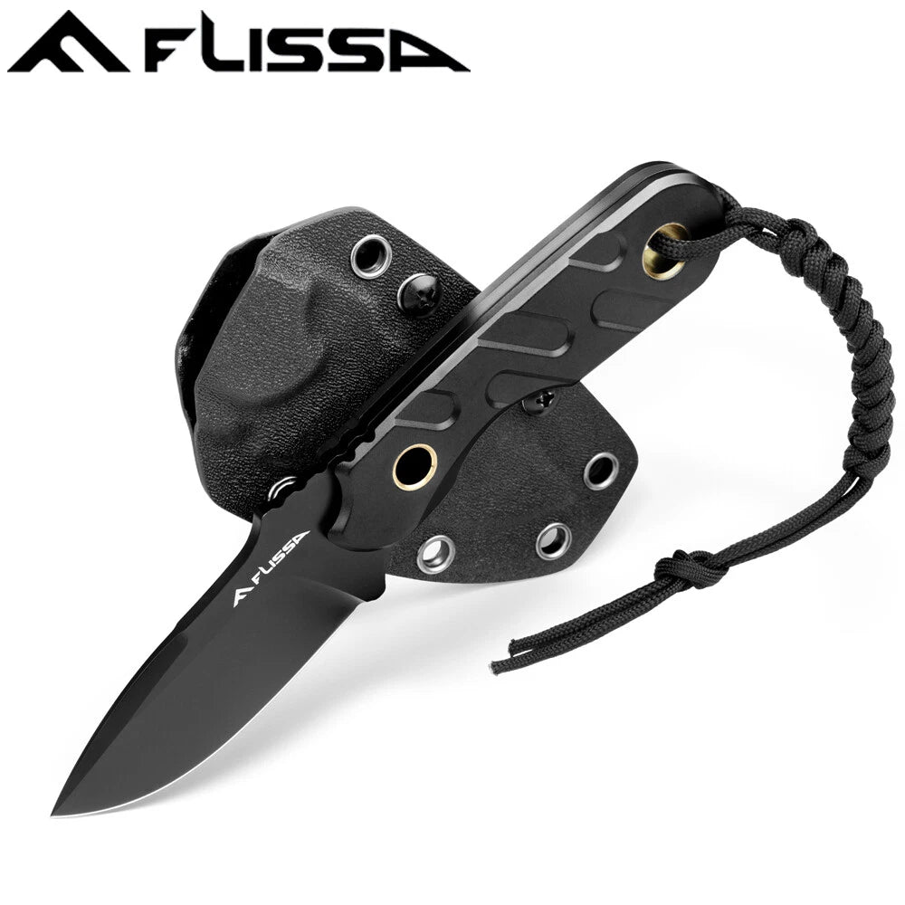 Flissa Fixed Blade Knife 7" Full Tang Hunting Knife Tactical Knife