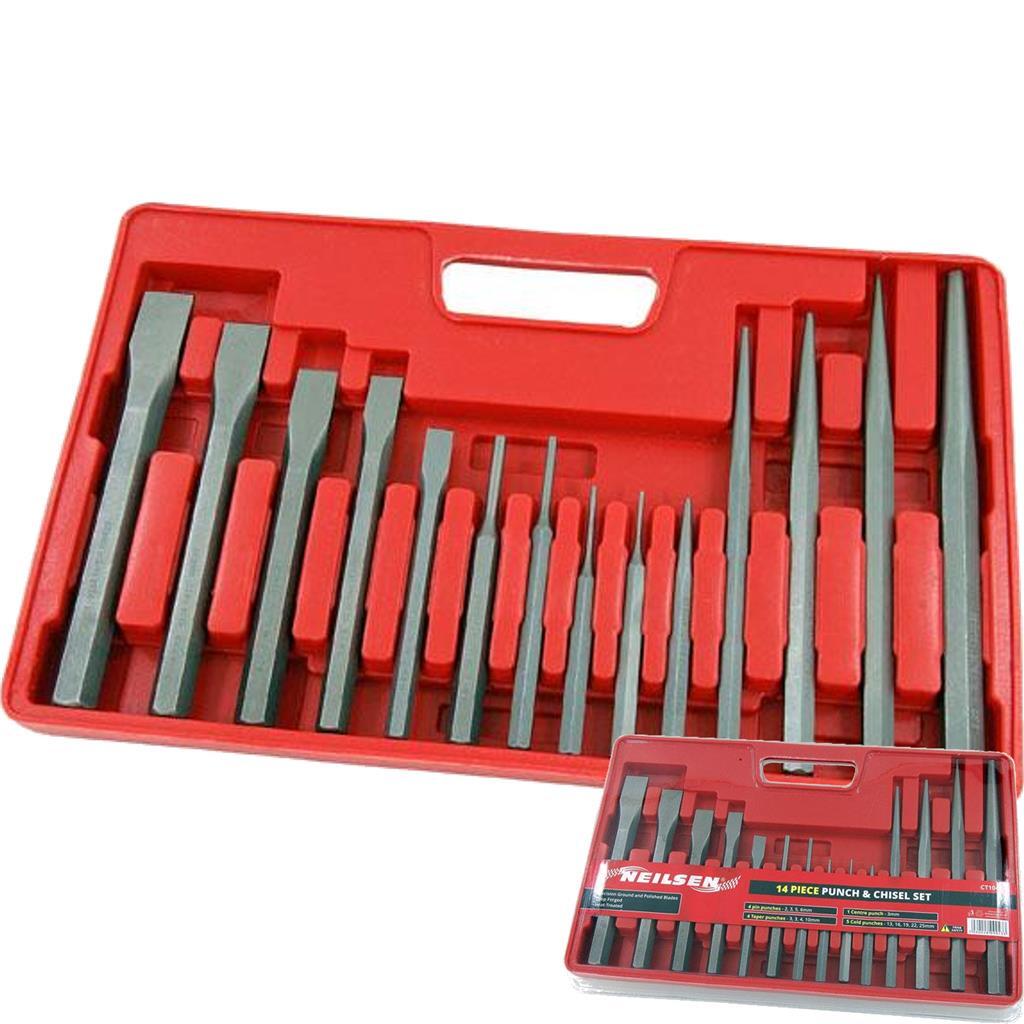 Neilsen 14pc Jumbo Punch & Chisel Set by Neilsen