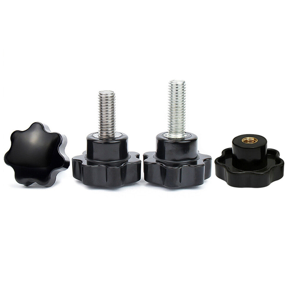 Black Plastic Star Thumb Screws Hand Grip Knobs