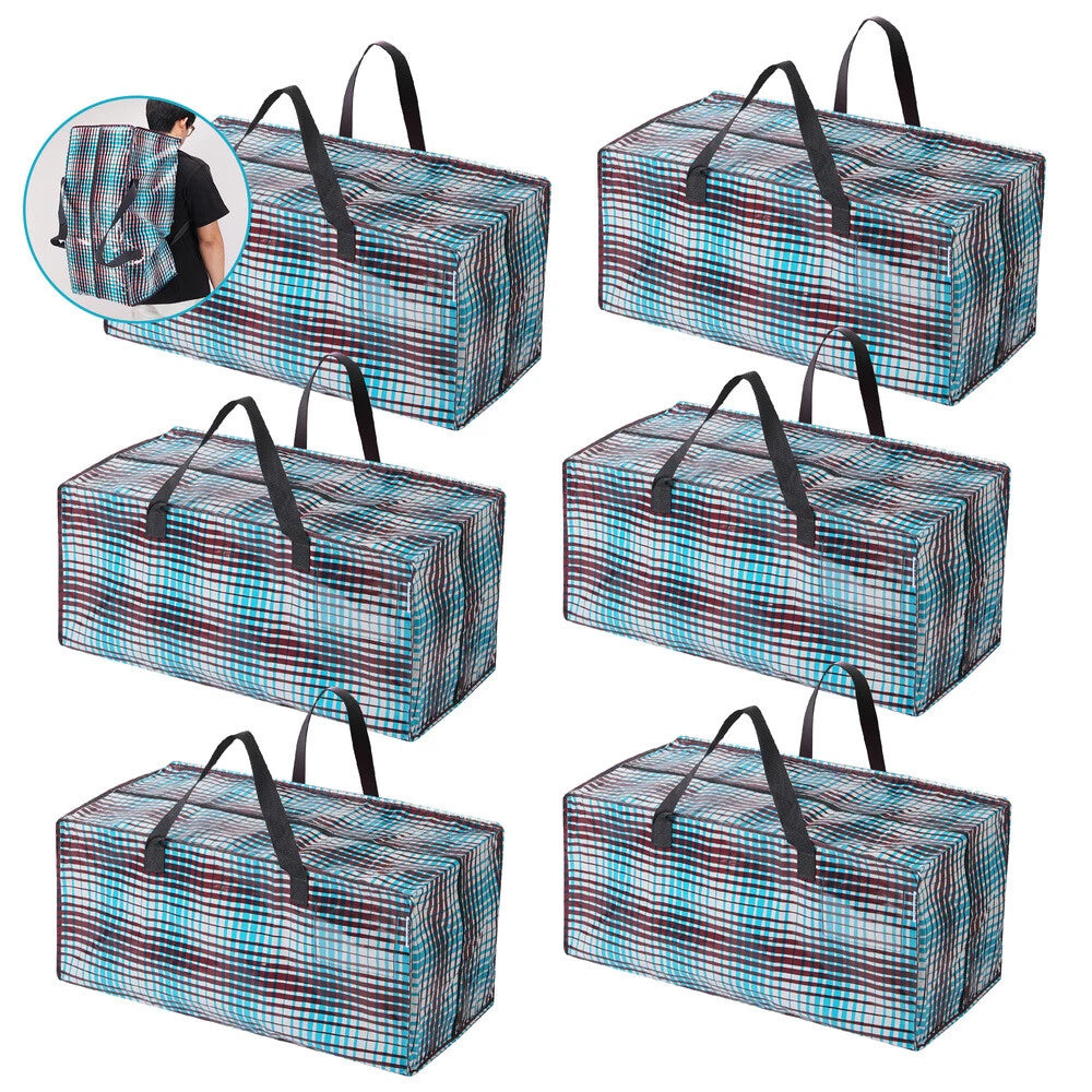 WORKPRO 6PCS Heavy-Duty Extra Large Moving Bag Storage Tote with Zipper &amp; Handle