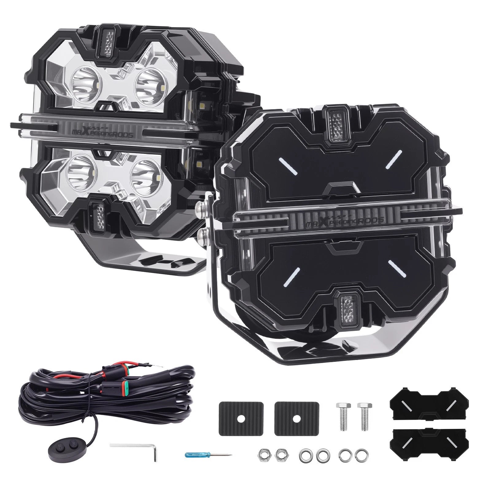 5" Led Work Light Pod White Amber Drl Off Road Driving Light 178W