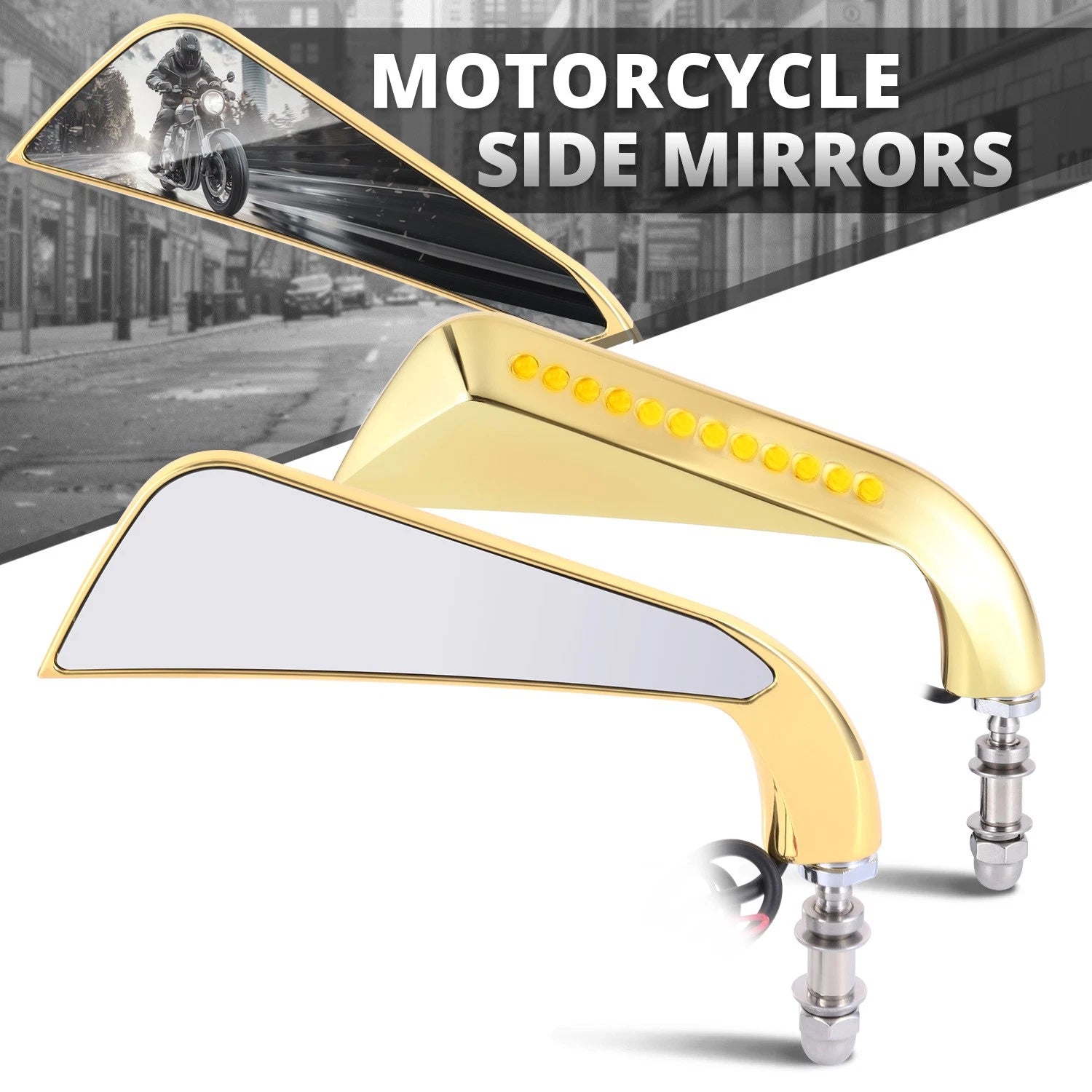 Fit Universal Naked Bike Cruiser Axe Gold Cover Led | Built Supply Co