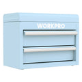WORKPRO Mini Metal Tool Box Top Storage 2 Drawers Portable Tool Chest PVA Liners
