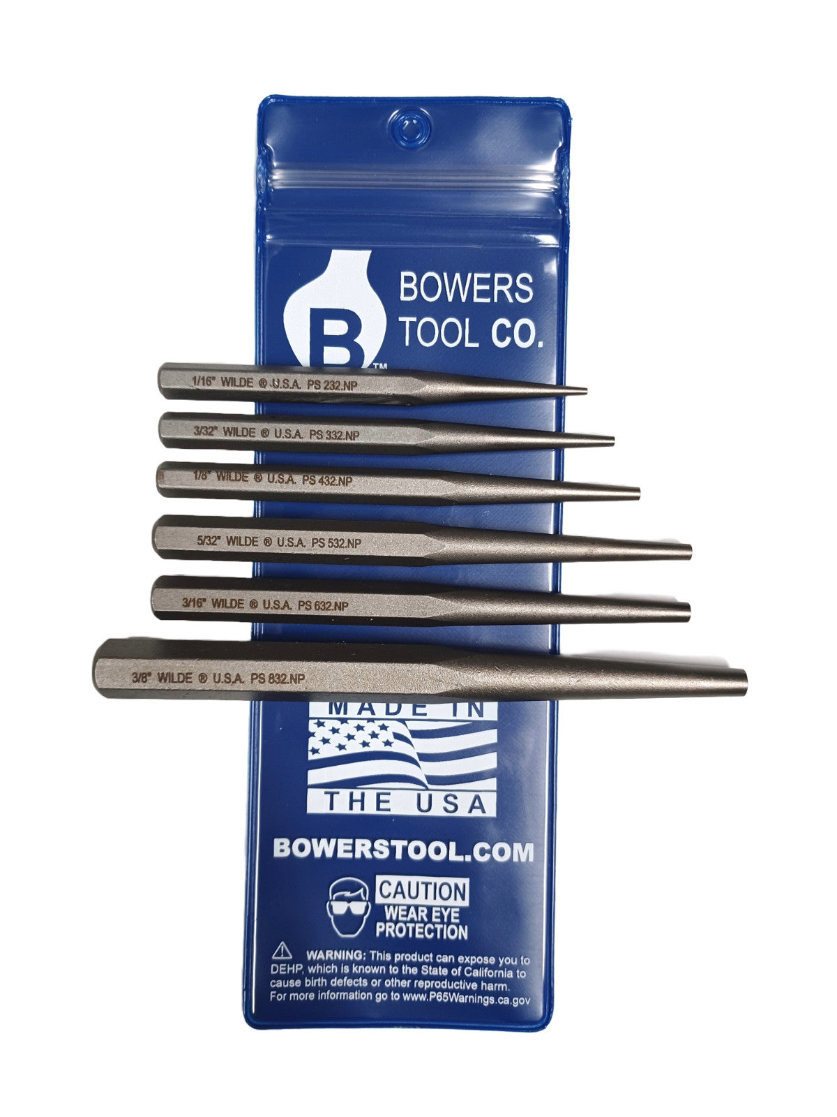 Wilde Tool 6pc Tapered Solid Drift Pin Punch Set