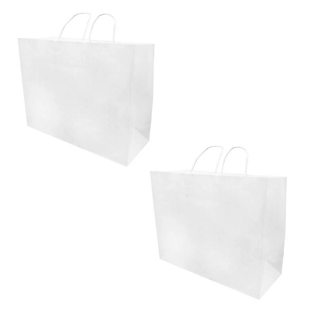 White 16x6x12 Inch Recycled Paper Vogue Shopping Bag