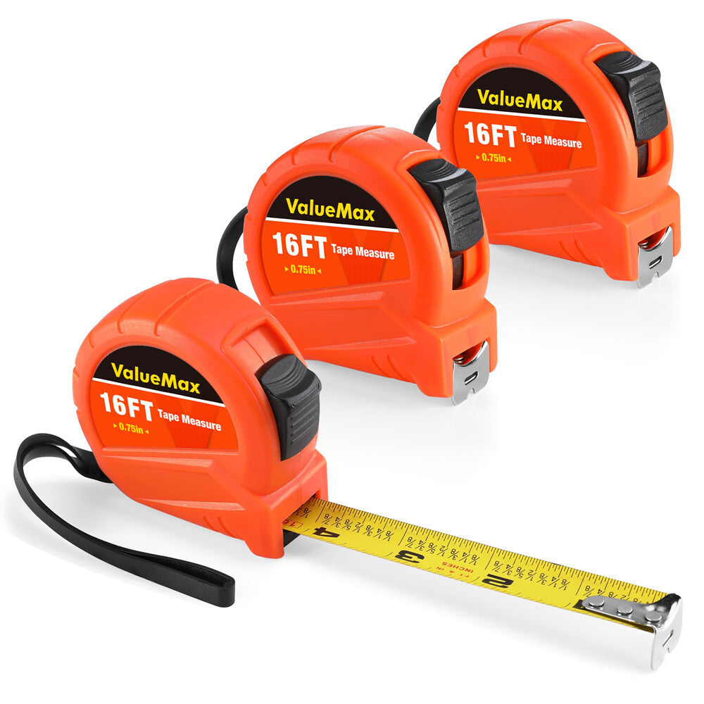 ValueMax 3-Pack Retractable Tape Measure 16FT by ValueMax