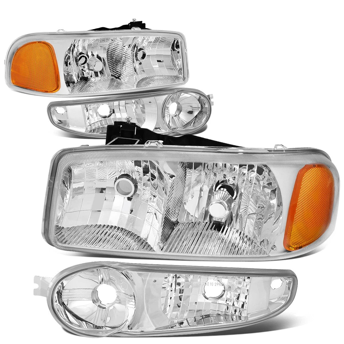 Fit 01-07 Gmc Sierra/yukon Denali Pair Chrome/amber | Built Supply Co