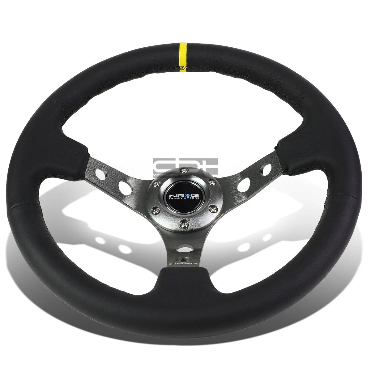 Nrg Reinforced 35cm 3"deep Dish Leather W/yellow | Built Supply Co