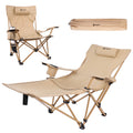 Villey Adjustable Reclining Camping Lounge Chair Headrest Foldable