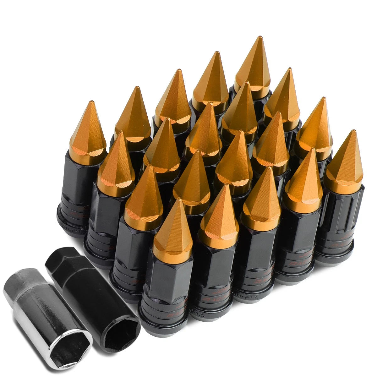 Spiked Cap Steel Orange 16 Rim Lug+4 Lock | Built Supply Co