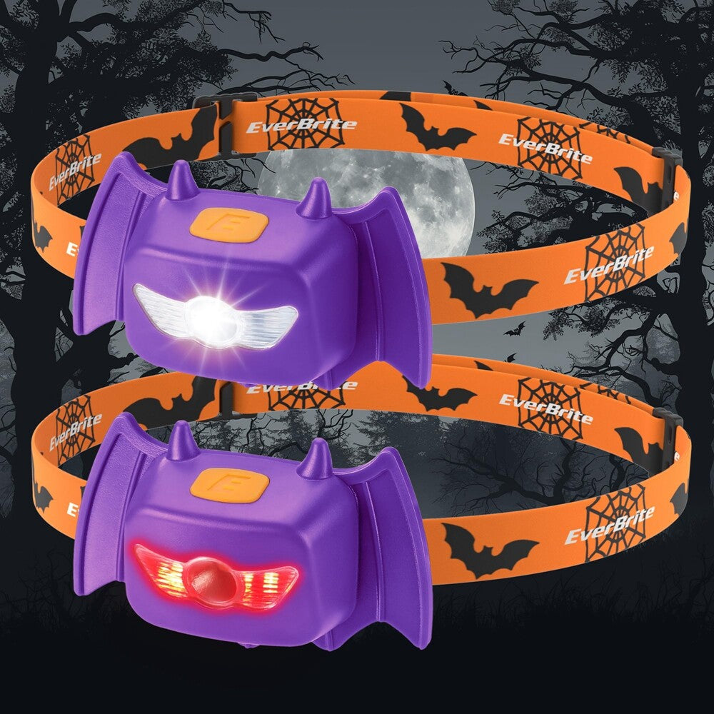 EverBrite 2PC Halloween Bat Headlamp 3 Mode Head Lamp with