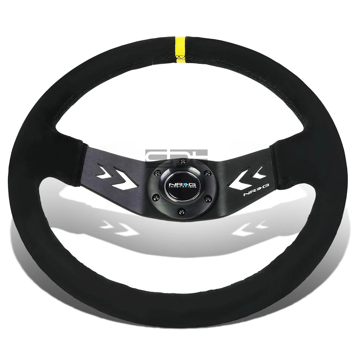 Nrg Aluminum 350mm Racing Steering Wheel Yellow 2-spoke Suede Covered