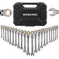 Workpro 22-piece Flex-head Ratcheting Wrench Set Nickel Plating