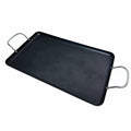 11.5in Aluminum Nonstick Double Burner Griddle With Handles, Black