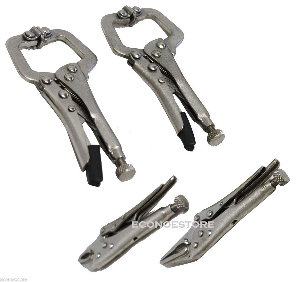 4pc Mini Locking Plier Set Carbon Steel 4" & 5" by Unbranded