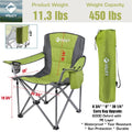 VILLEY Portable Oversized Camping Chair Heavy Duty Folding Chair w/Cup