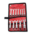 Expert Flexible Stubby Ratchet Combination Ring & Open Spanner 8-19mm