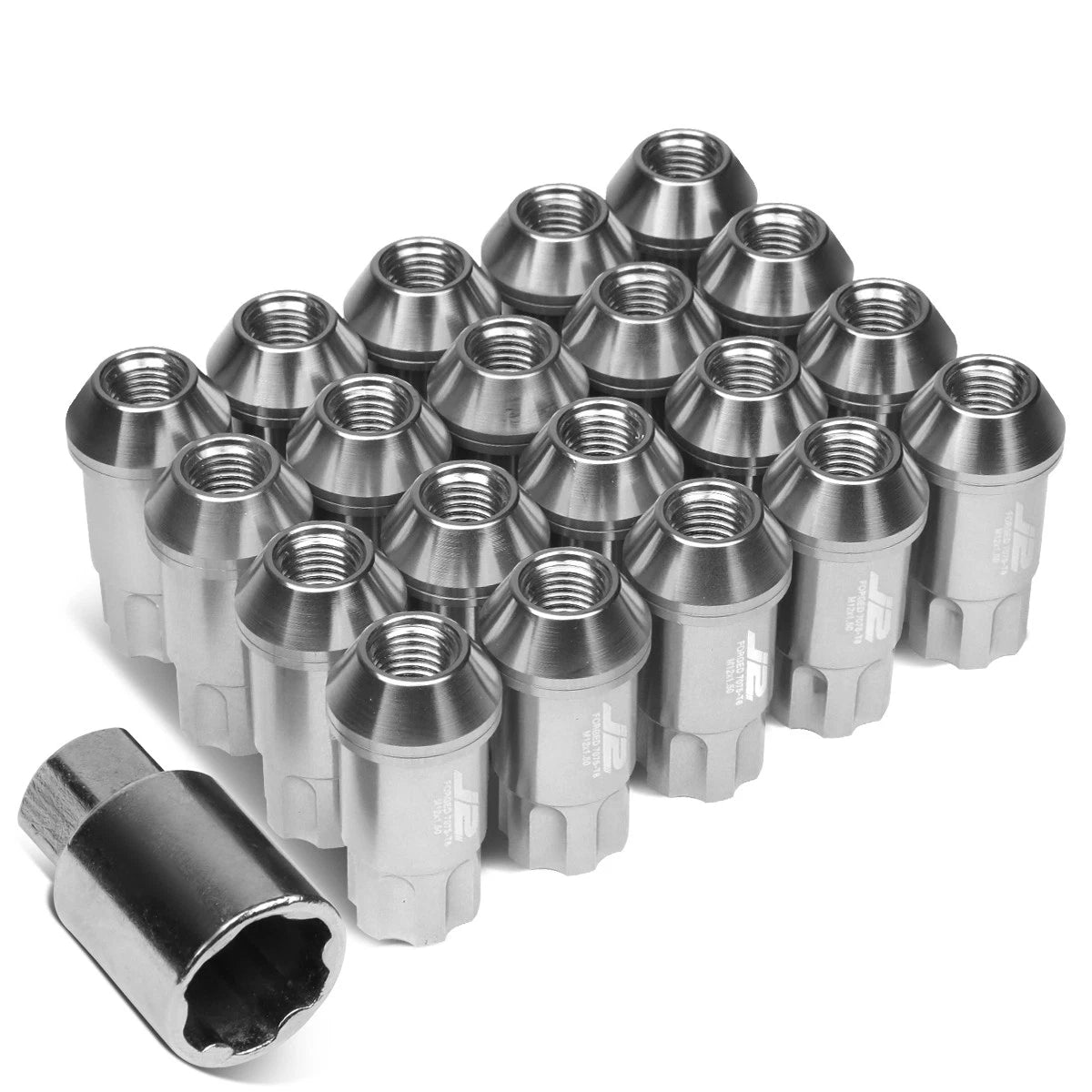 J2 7075 Forged Aluminum M12x1.5 5cm Open-end Lug Nut Kit W/adapter