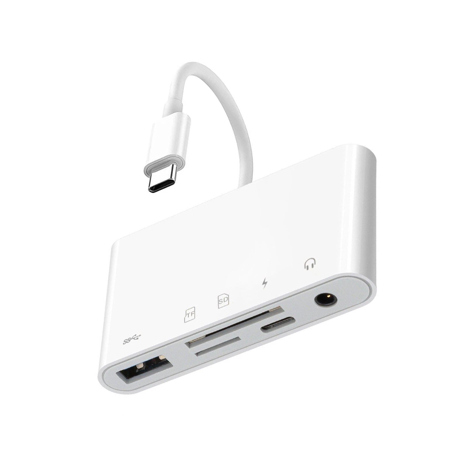 Usb-c Hub Adapter 5 In 1 Type C Memory Card Reader For Micro Sd Sdxc