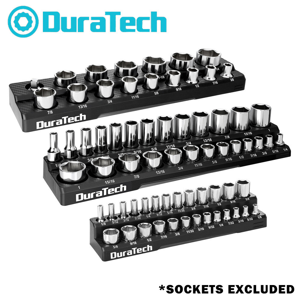 DURATECH 3PC Magnetic Socket Organizer Set