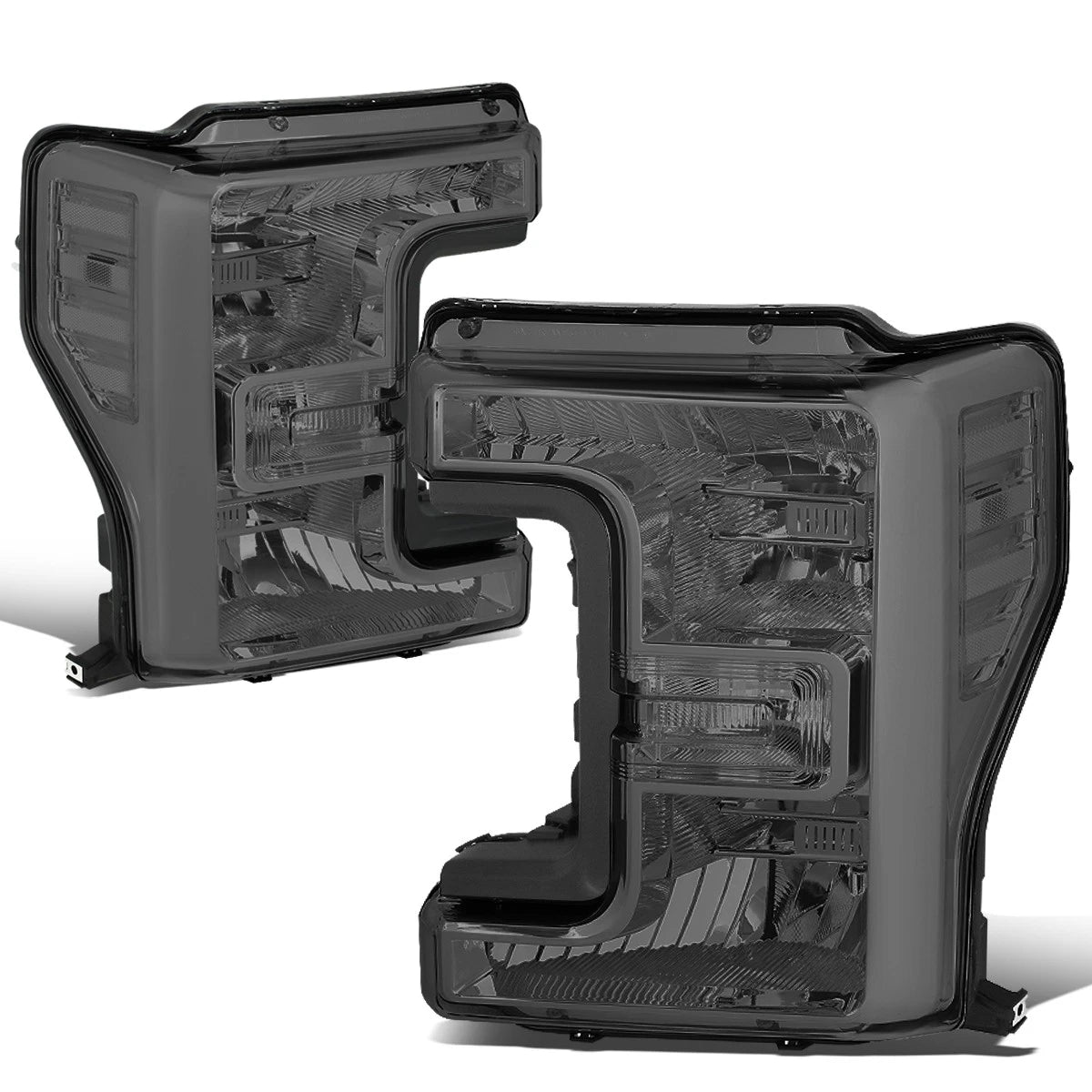 Fit 17-19 F250 F350 Super Duty Smoked Housing Clear | Built Supply Co