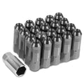 20 Open End M12x1.5 60mm Tall 20mm Od Gun Metal Aluminum Jdm Lug