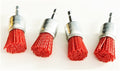 4 NYLON INFUSED 1" END BRUSH BRUSHES WHEEL 1/4 HEX SHANK WIRE MED GRIT ABRASIVEO