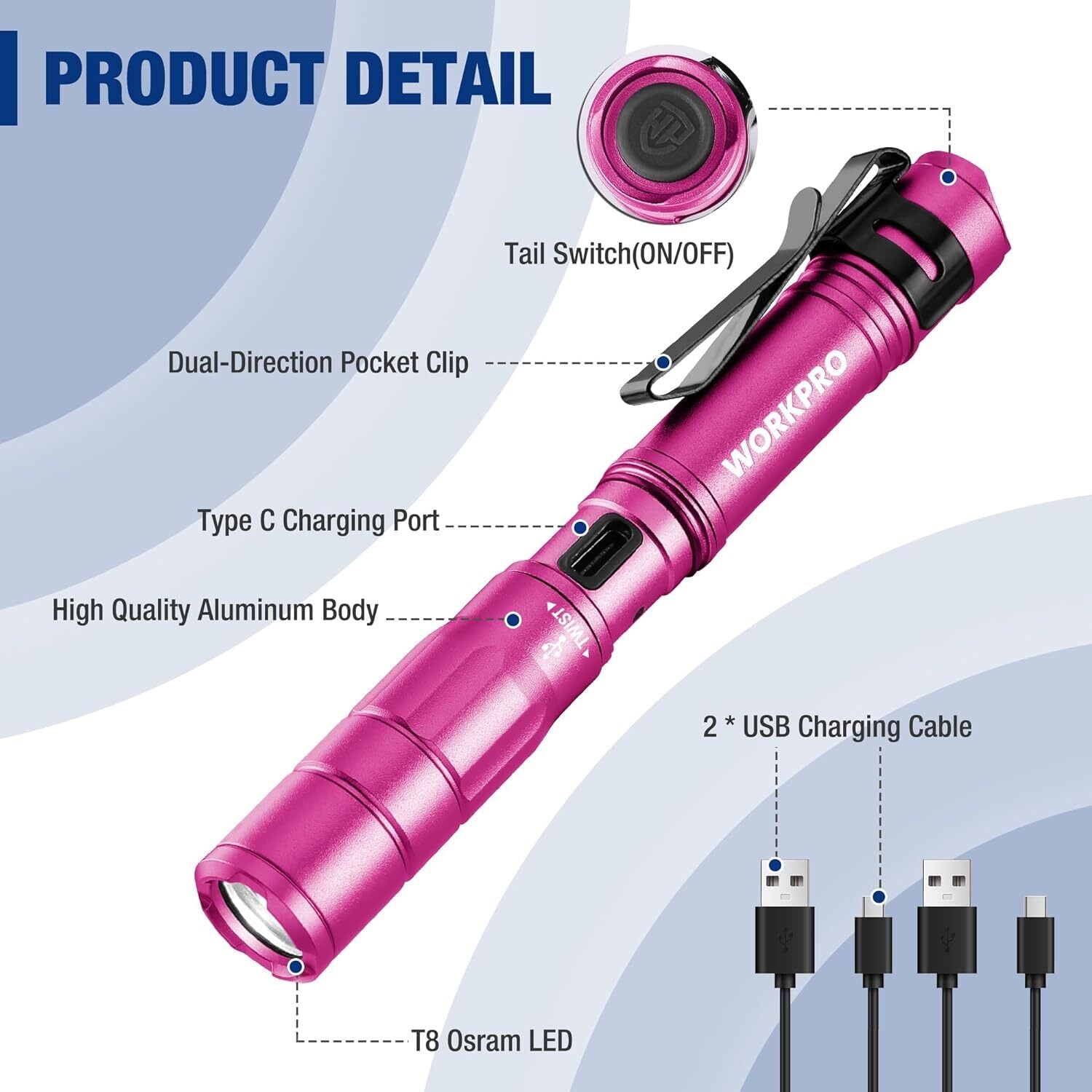 WORKPRO Rechargeable Pen Light by WORKPRO