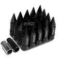 M12x1.5 83mm Tall 23mm Od Black Aluminum Jdm Lug Nuts With Caps+2