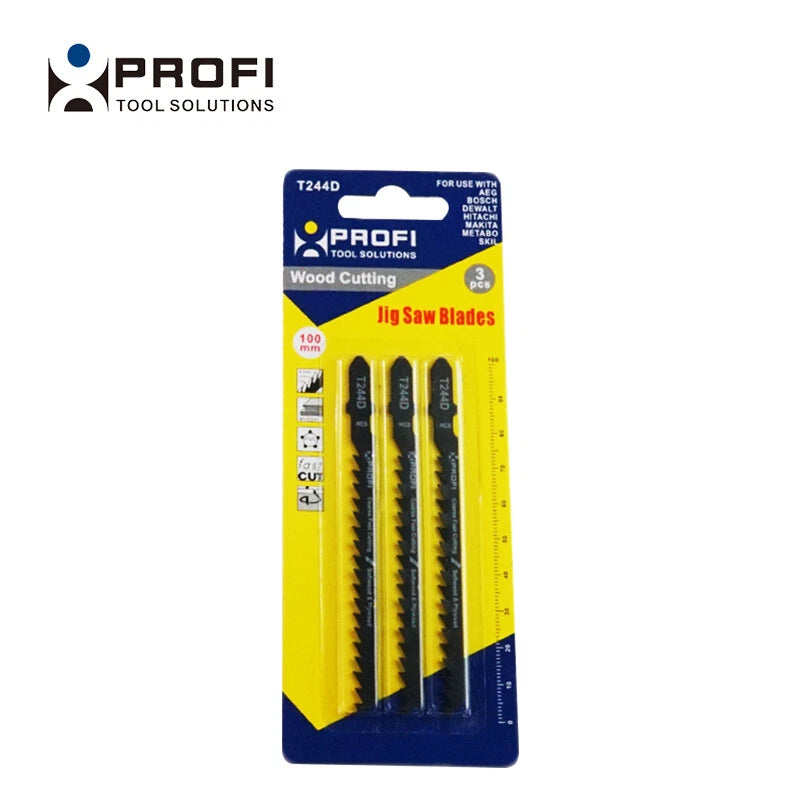 High Quality 3-pk 100mml T244d Hcs Jigsaw Blade Ground Teeth Wood &