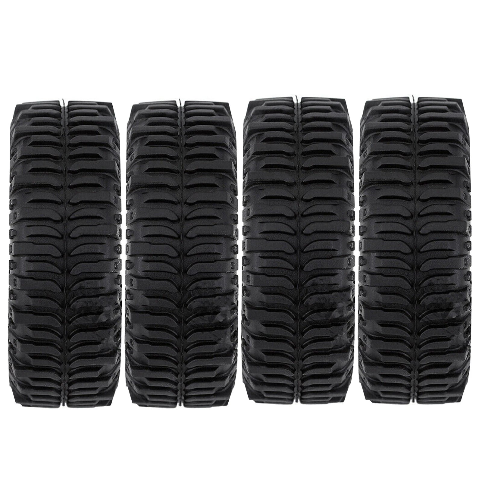 1.0" Rubber Super Mud Wheel Tires For Axial Scx24 1/24 Rc Crawler Car