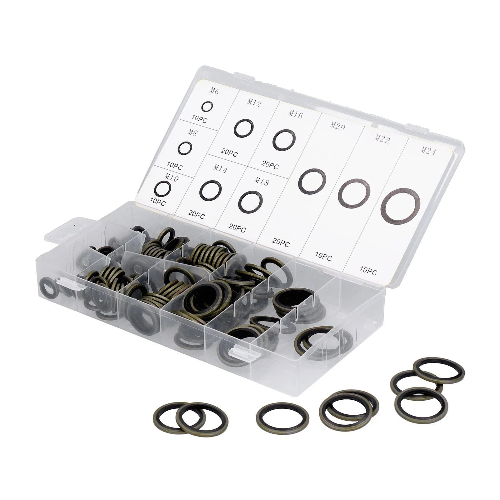 150pc Bonded Washer Metal Rubber Oil Drain Plug Gasket Fit Combined Sealing Ring