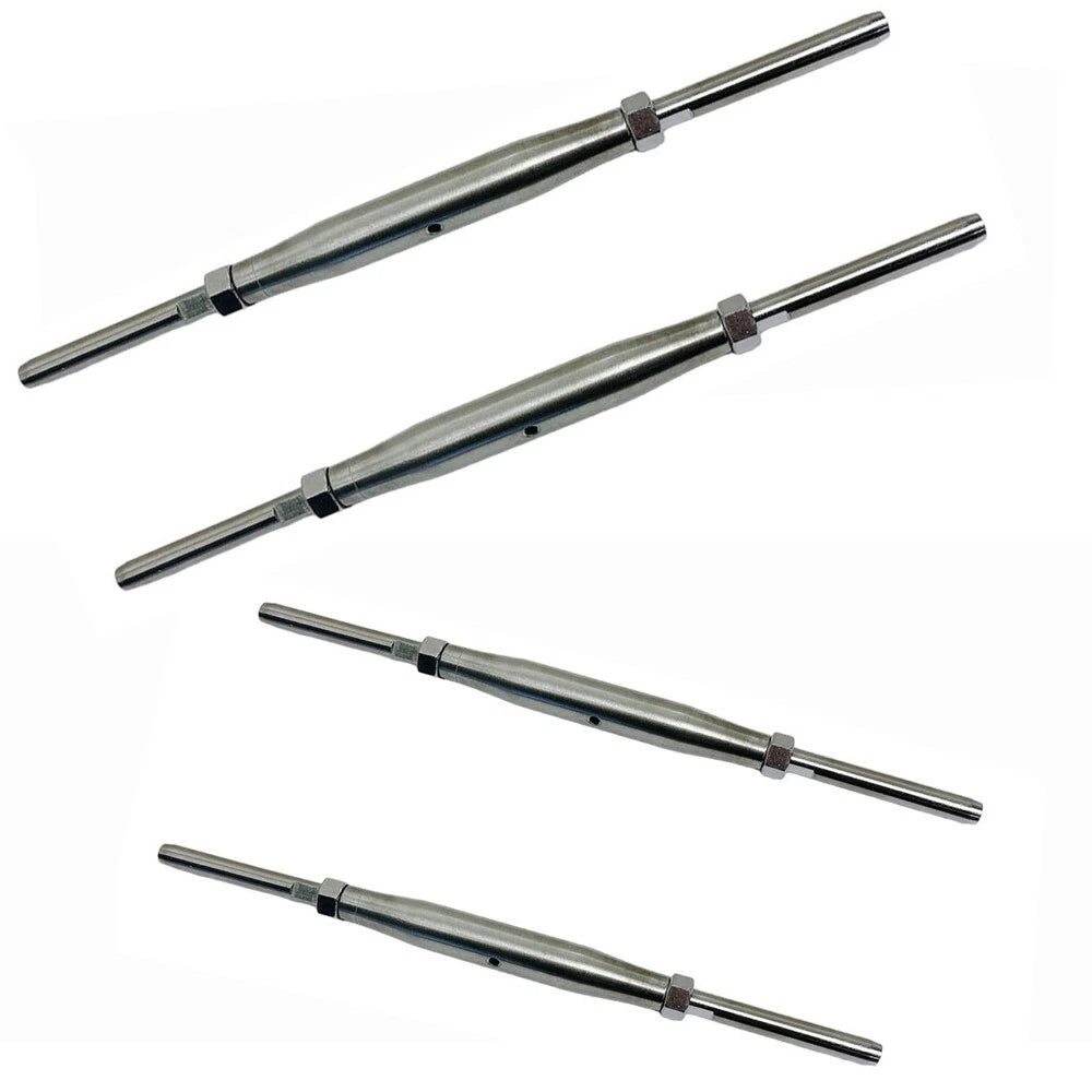 5/8" Thread Swage Stud & Stud Pipe Turnbuckle 3/8" Cable Stainless
