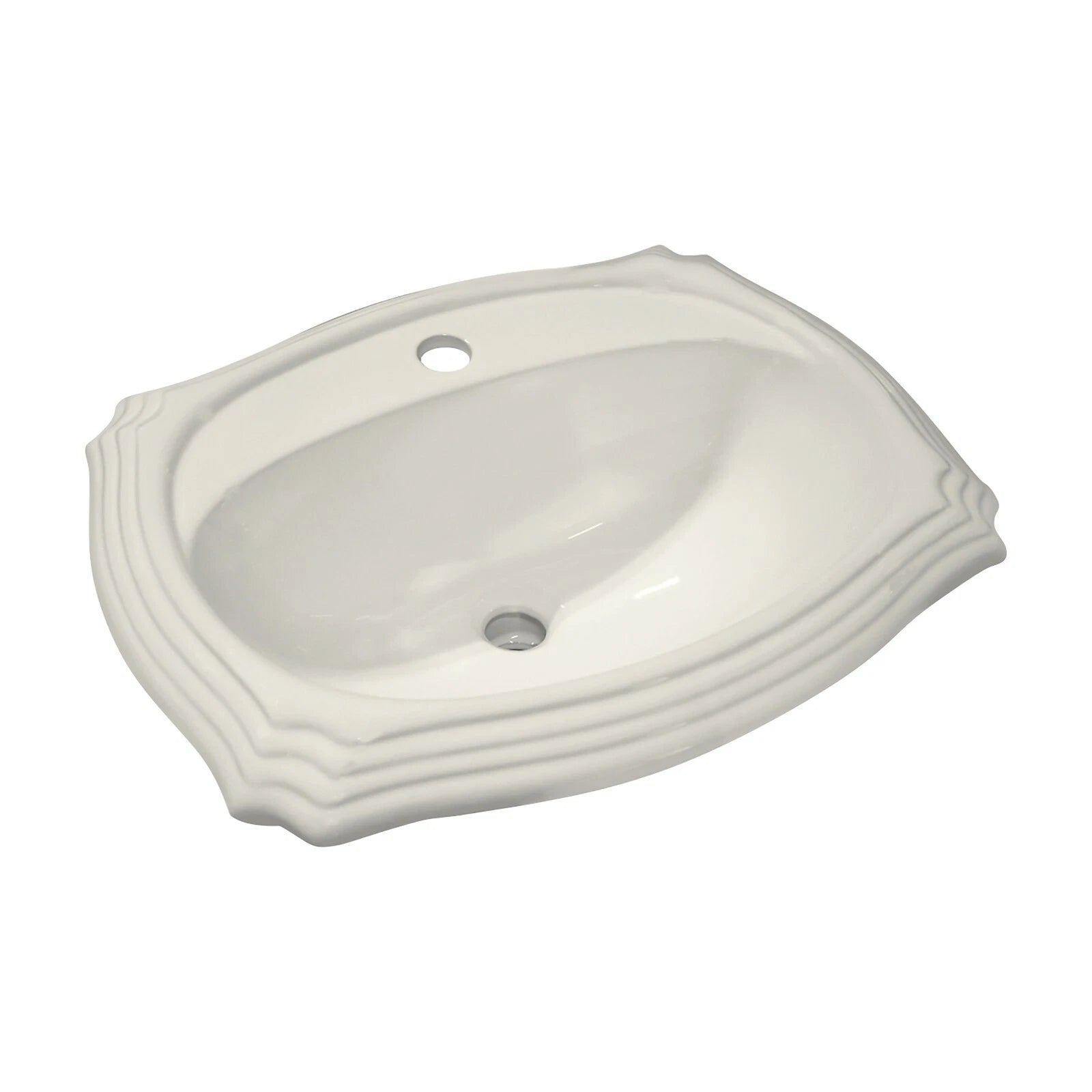 Rok Crater Oval Drop-in Bathroom Vanity Sink 22" X 18-1/8" Ivory
