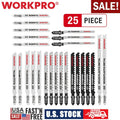 Workpro 25PC T-Shank Jig Saw Blade Set Made with Hcs/hss/bim Assorted