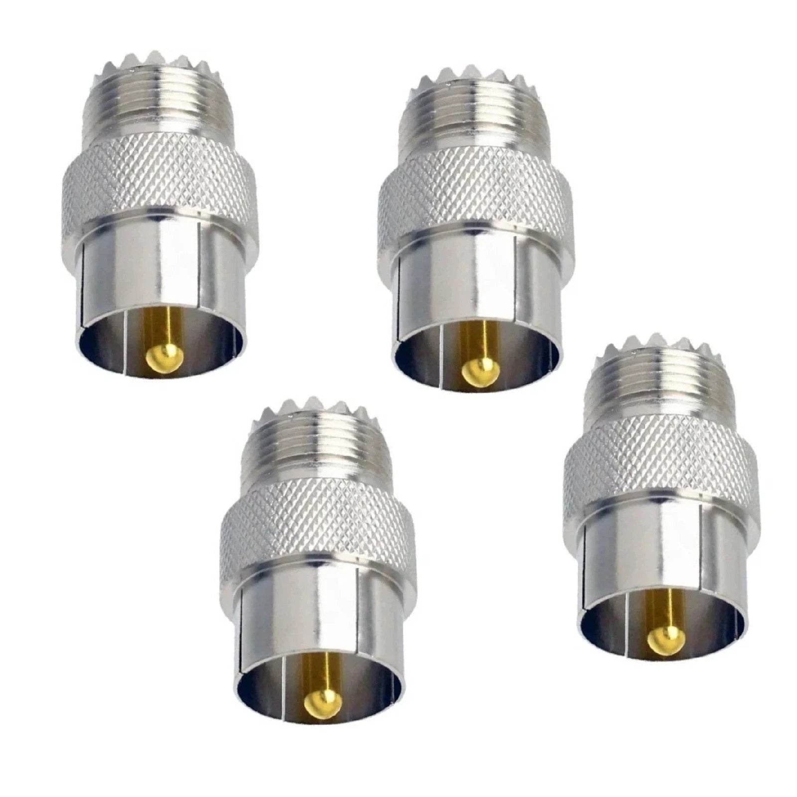 Uhf Pl259 To So239 Quick Disconnect Push On Adapter 4 Pack Ham Radio