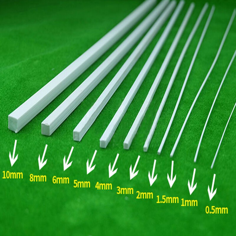 250mm Square Solid Rod Bar - ABS Plastic