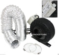 4" Inline Exhaust Fan W/ Leather Sleeve +4" X 33' Flexible Ducting