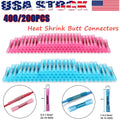 400/ 22-14 Awg Heat Shrink Butt Wire Splice Connectors Crimp Terminals
