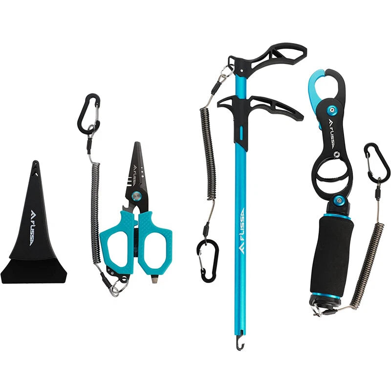 Flissa Fishing Tool Kit -Fish Lip Gripper Scissors Hook Remover