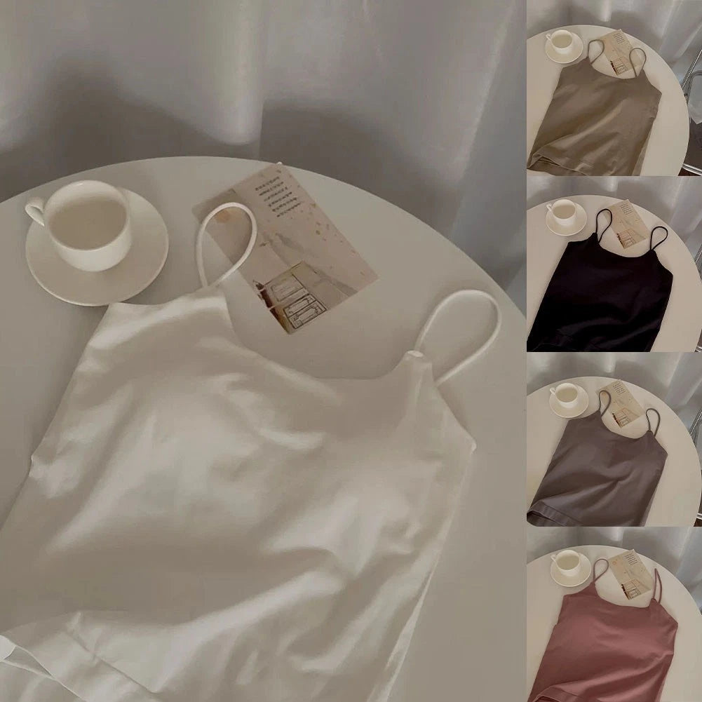 Adjustable Strap Camisole Top For Women Sleeveless Tank Vest With