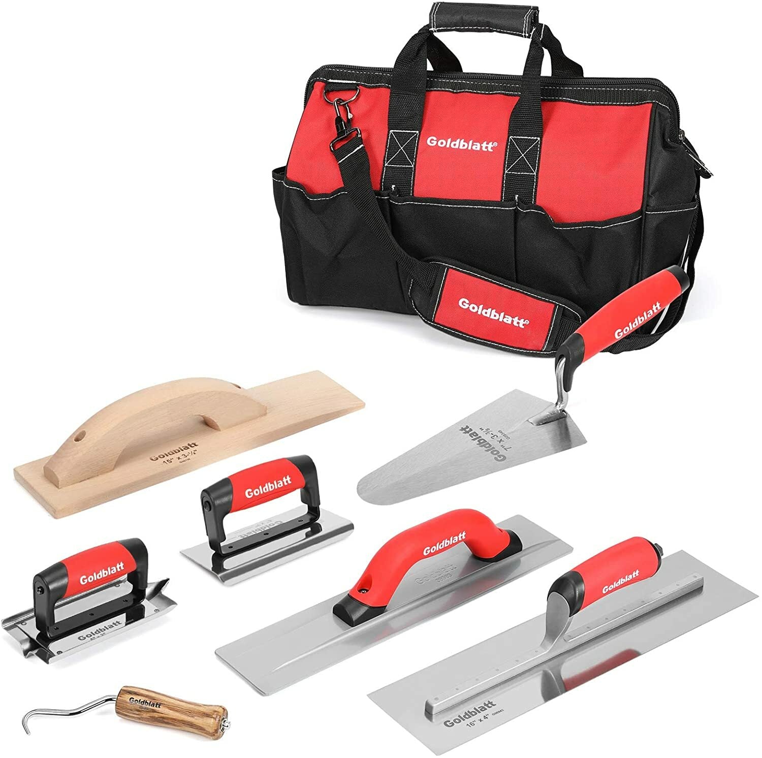 Goldblatt 8 Pieces Masonry Hand Tools Set with Tool Bag by Goldblatt