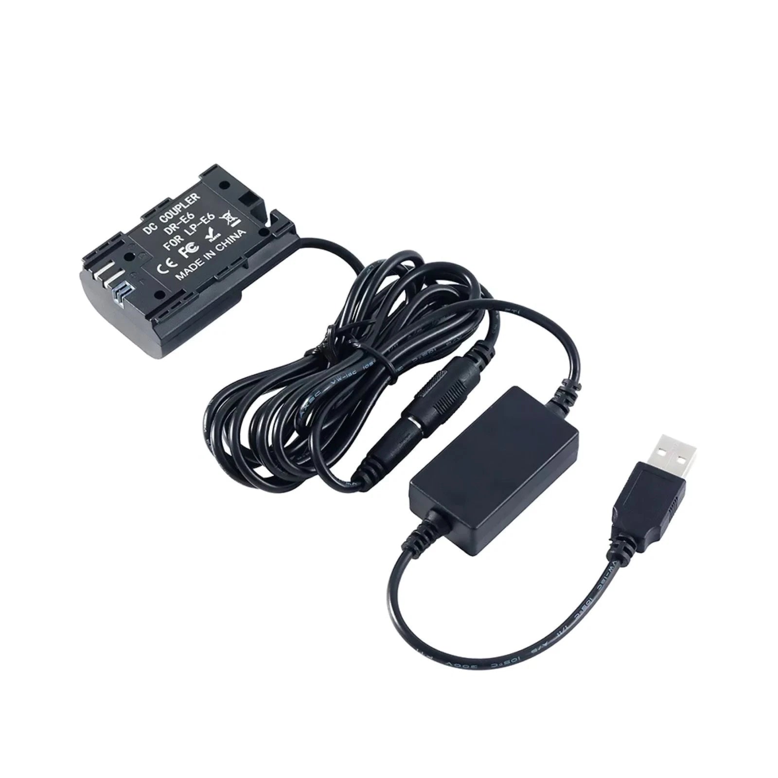 1* For Canon 90d 7d2 5d4 Dr-e6 Dc Coupler Lp-e6 Dummy Battery+usb