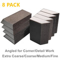 8PCS Angled Drywall Sanding Sponges Set Wet Dry Sandpaper Block Pads