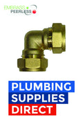Embrass Peerless Compression Brass 90° Elbow 15mm